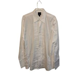 Jos. A. Bank White Tuxedo Dress Shirt Classic Long-Sleeve